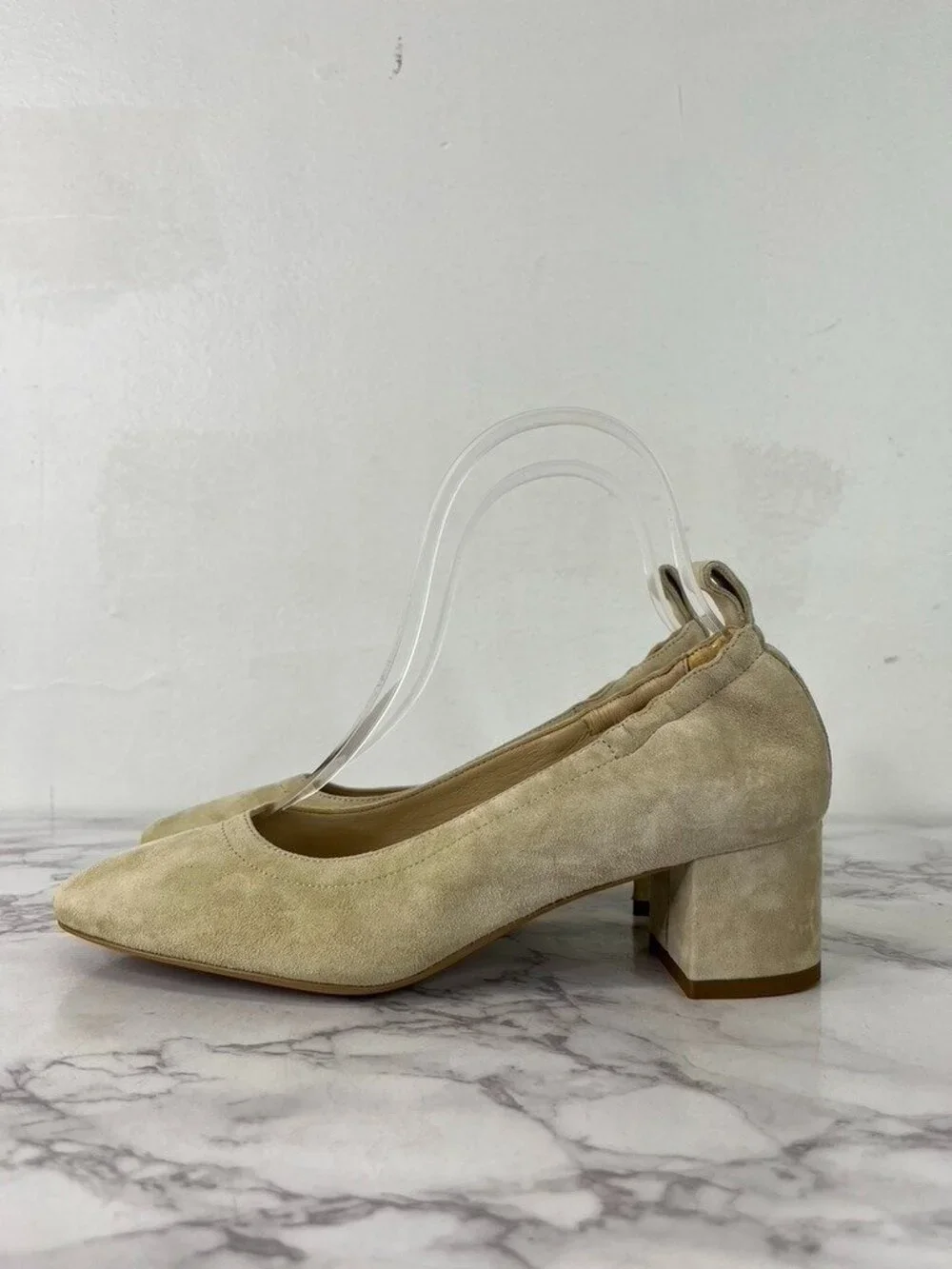 Everlane Women's Taupe The Italian Leather Day Heel Suede Sz 5